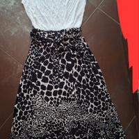 completo gonna asimmetrica e tshirt