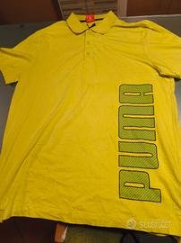 Polo Puma maniche corte giallo lime tg. XL