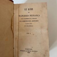 Libro antico "Le Rime di Francesco Petrarca" 1846