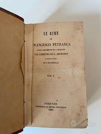 Libro antico "Le Rime di Francesco Petrarca" 1846