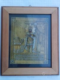 vecchio quadretto con cornice in legno 