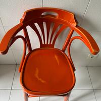 Set 4 Sedie arancioni in legno