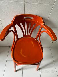 Set 4 Sedie arancioni in legno