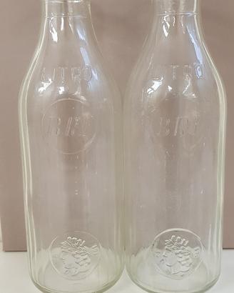 Coppia bottiglie latte BRF vintage da 1 litro