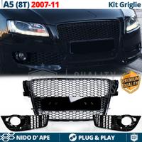 CALANDRA + GRIGLIE per Audi A5 8T NIDO D'APE Nere