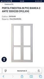 Portafinestra PVC 120x220. Colore bianco