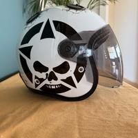 CABERG Doom DARKSIDE Casco Jet - Bianco e Nero