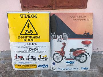 Pubblicità cartonata italjet fine anni '90
