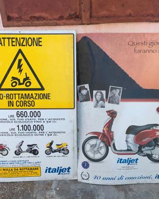 Pubblicità cartonata italjet fine anni '90