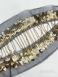 6 Applicazioni paillettes oro sartoriale