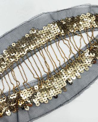 6 Applicazioni paillettes oro sartoriale