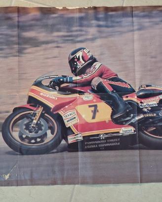 Raro poster di Barry Sheene anno 1977
