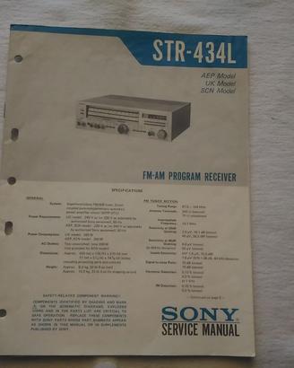 STR-434L MANUALE DI SERVIZIO ORIGINALE SONY FM/AM