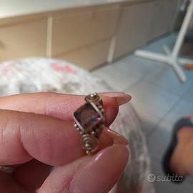 Anello argento con topazio mistico