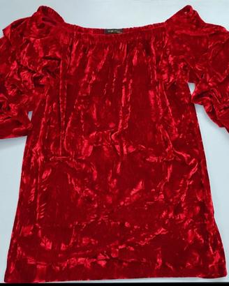 dress velluto rosso rubino Piazza Italia tg. M