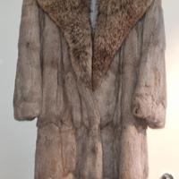 pelliccia petit gris con collo in volpe TG S