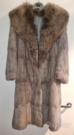 pelliccia petit gris con collo in volpe TG S