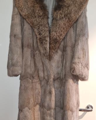 pelliccia petit gris con collo in volpe TG S