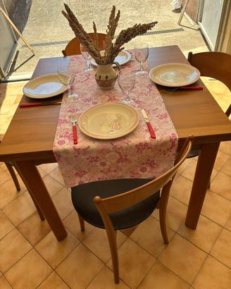 4 sedie da cucina salone legno massello col rovere