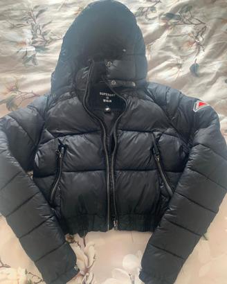 Bomber nero con cappuccio Superdray tg EU36-IT40