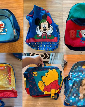 Lotto set di 6 zaini anni 90 vintage 