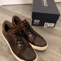 Scarpe Boggi sneakers marrone pelle liscia tg. 9