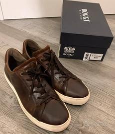 Scarpe Boggi sneakers marrone pelle liscia tg. 9