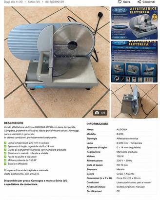 Affetatrice lama 220