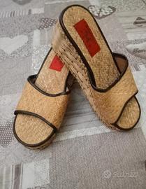 Sabot/zoccoli in rattan/paglia 