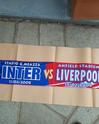 Sciarpa, inter/Liverpool Stadio Meazza 19/02/2008