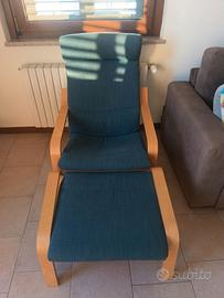 Poltrona ikea con poggiapiedi POANG