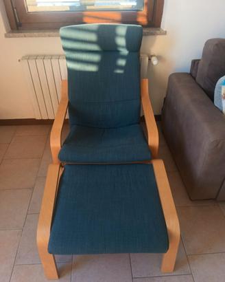 Poltrona ikea con poggiapiedi POANG