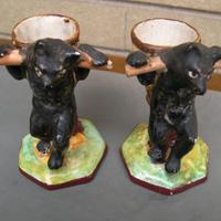 Ceramica antica, orsetti porta sale pepe vintage