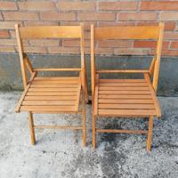 2 sedie in legno pieghevoli
