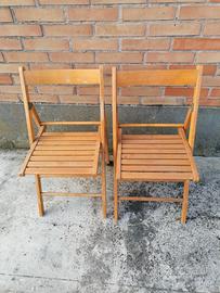 2 sedie in legno pieghevoli