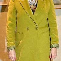 cappotto lungo colore senape verde 120cm