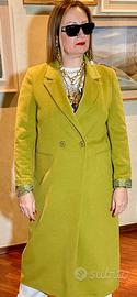 cappotto lungo colore senape verde 120cm