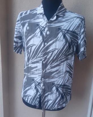 Camicia a Motivo Tropicale Manica Corta H&M-  Med.