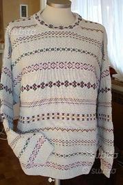 Maglione cotone azzurro-verde chiarissimo stefanel