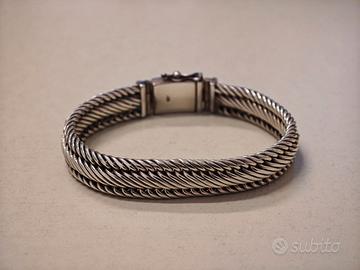Bracciale largo da uomo in Argento massiccio 925