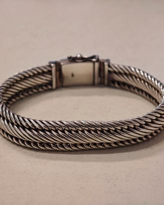 Bracciale largo da uomo in Argento massiccio 925