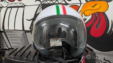 casco bianco con fasce tricolori  italia lampa xxl