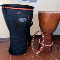 Djembe africano diametro 30 cm + custodia nuova