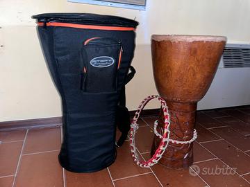 Djembe africano diametro 30 cm + custodia nuova