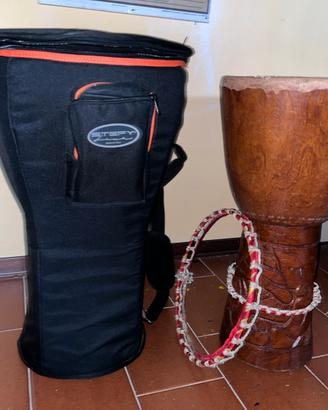 Djembe africano diametro 30 cm + custodia nuova