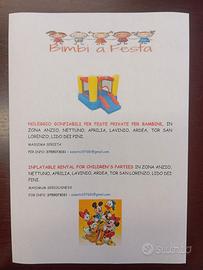 gonfiabili per bambini feste private