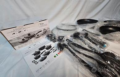 Tris di padelle in pietra lavica + accessori 11Pcs