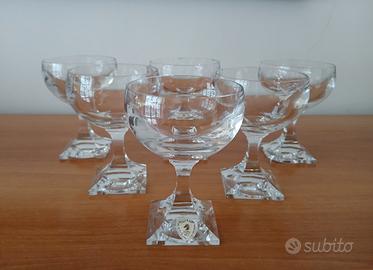 6 Bicchieri Coppa in Cristallo Vintage