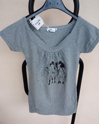 T-shirt stampa e strass Gymnik Taglia M  Nuova