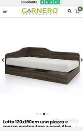 Letto contenitore 120x190 una piazza e mezza